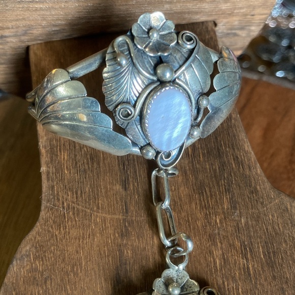 Large Navajo Pink Shell Cuff Bracelet Ring Combo pink conch vintage slave - Picture 7 of 11